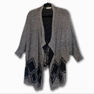 Madewell Grey & Black Aztec Oversized Cardigan